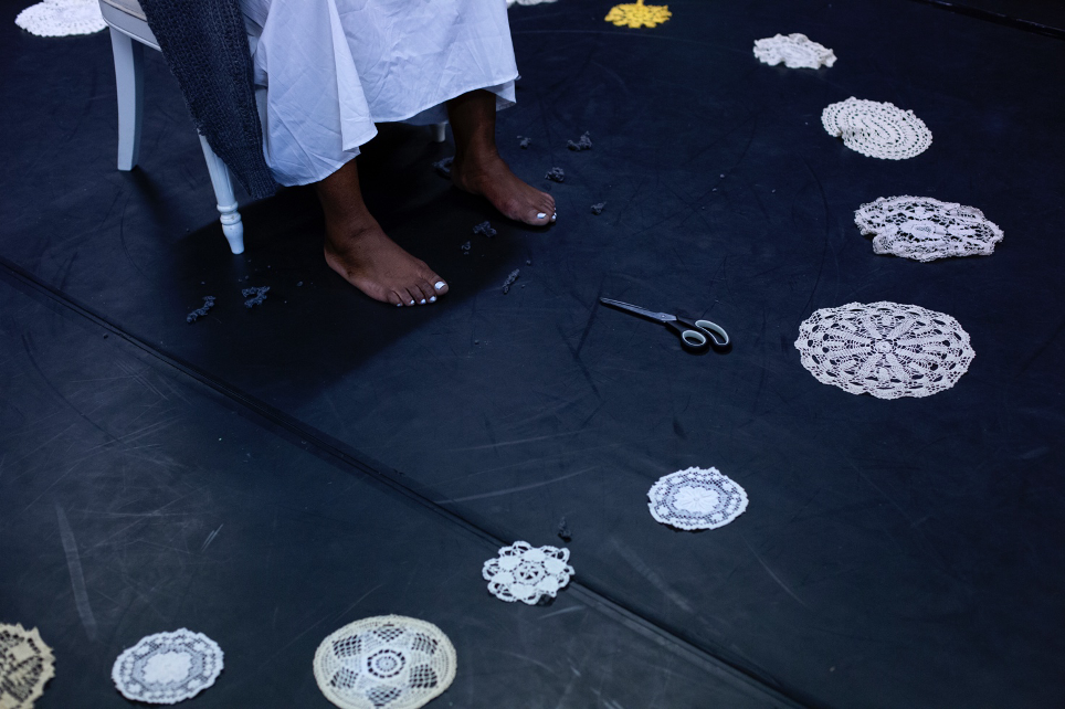 Jupiter Child feet and embroidery. Photo: Louise Herrche Serup